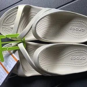 CROCS | Shoes | Crocs Kadee Ii Shimmer Cream Sandals With  display picture 3